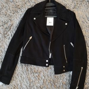 Black Moto Suede Jacket
